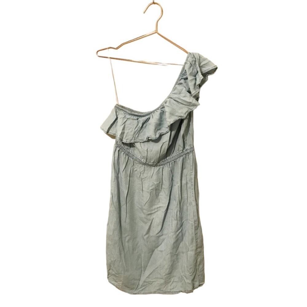 Old Navy denim chambray one shoulder dress size small